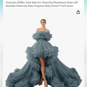 Size 10 dusty blue mater it’s dress for photo shoot